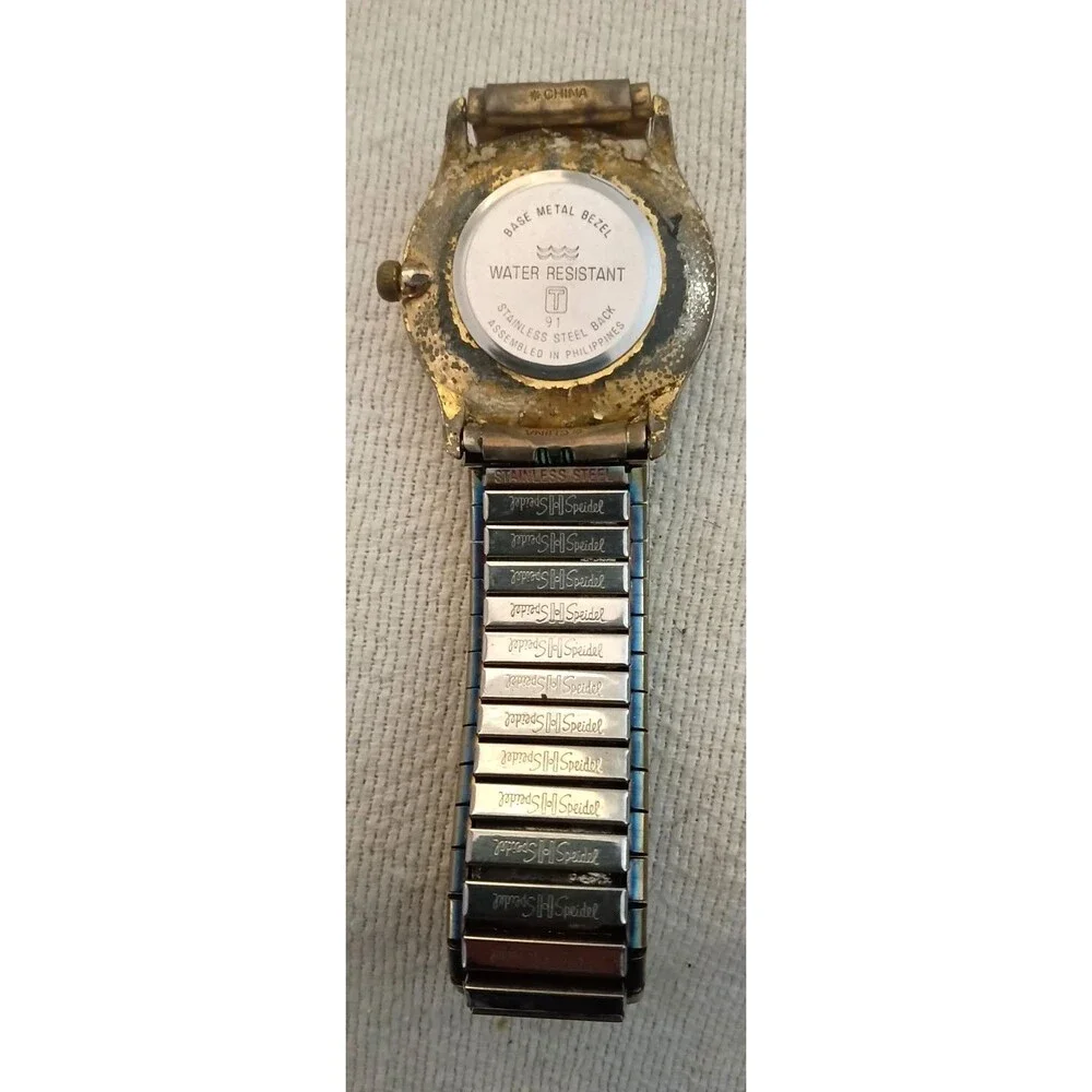 Vintage Timex Easy Reader Manual Wind Watch Speidel Expansion Band 3-Wave 1980s